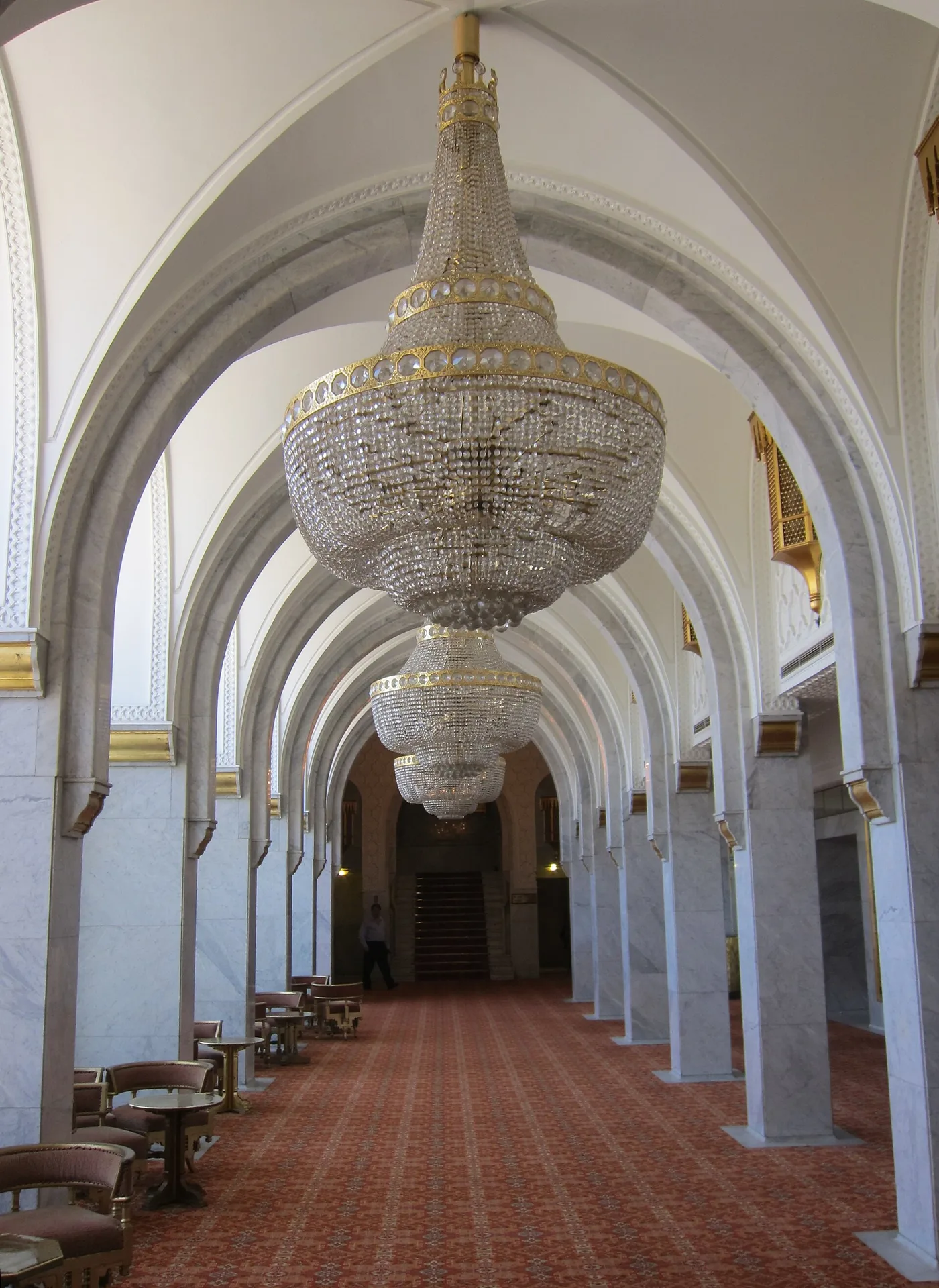 A hallway in the historic palace wing