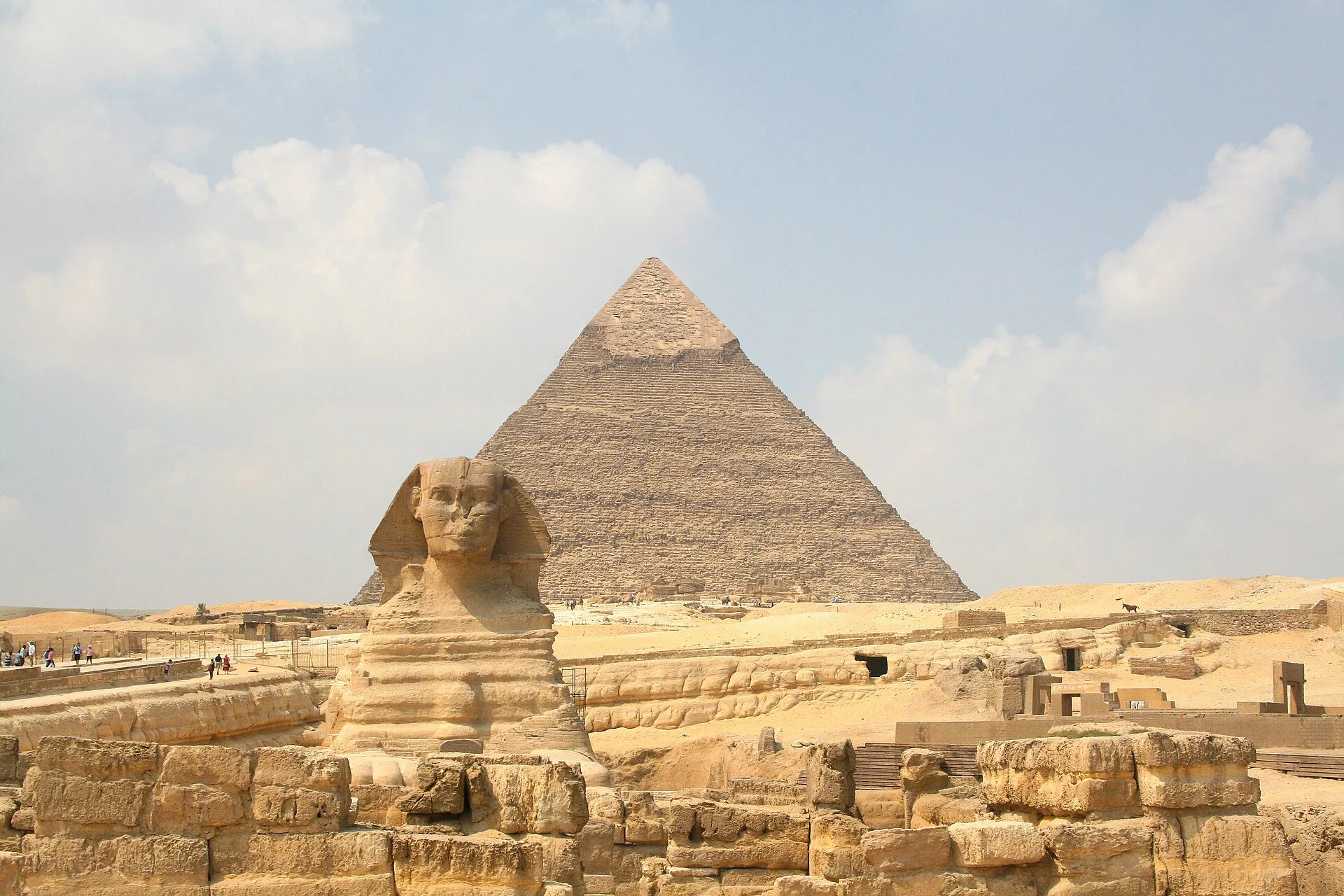 The Great Sphinx of Giza resting before the pyramids