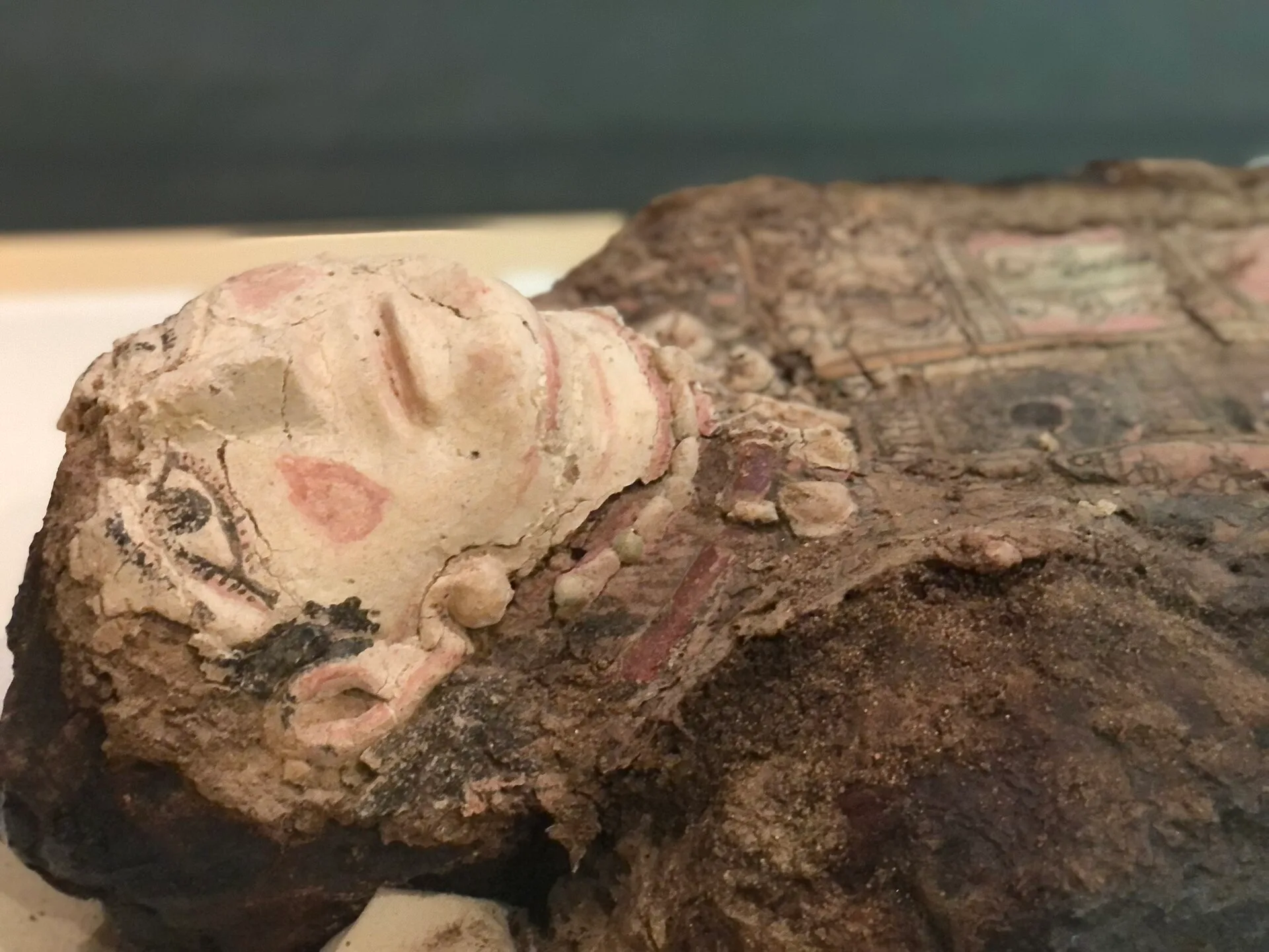 Gilded Greco-Roman mummy displayed at the Bahariya Oasis museum