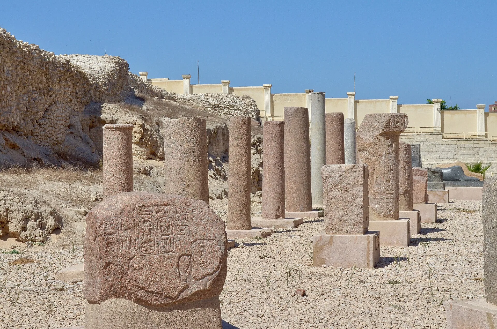 Pompey's Pillar standing over the archaeological site of the Serapeum, Alexandria