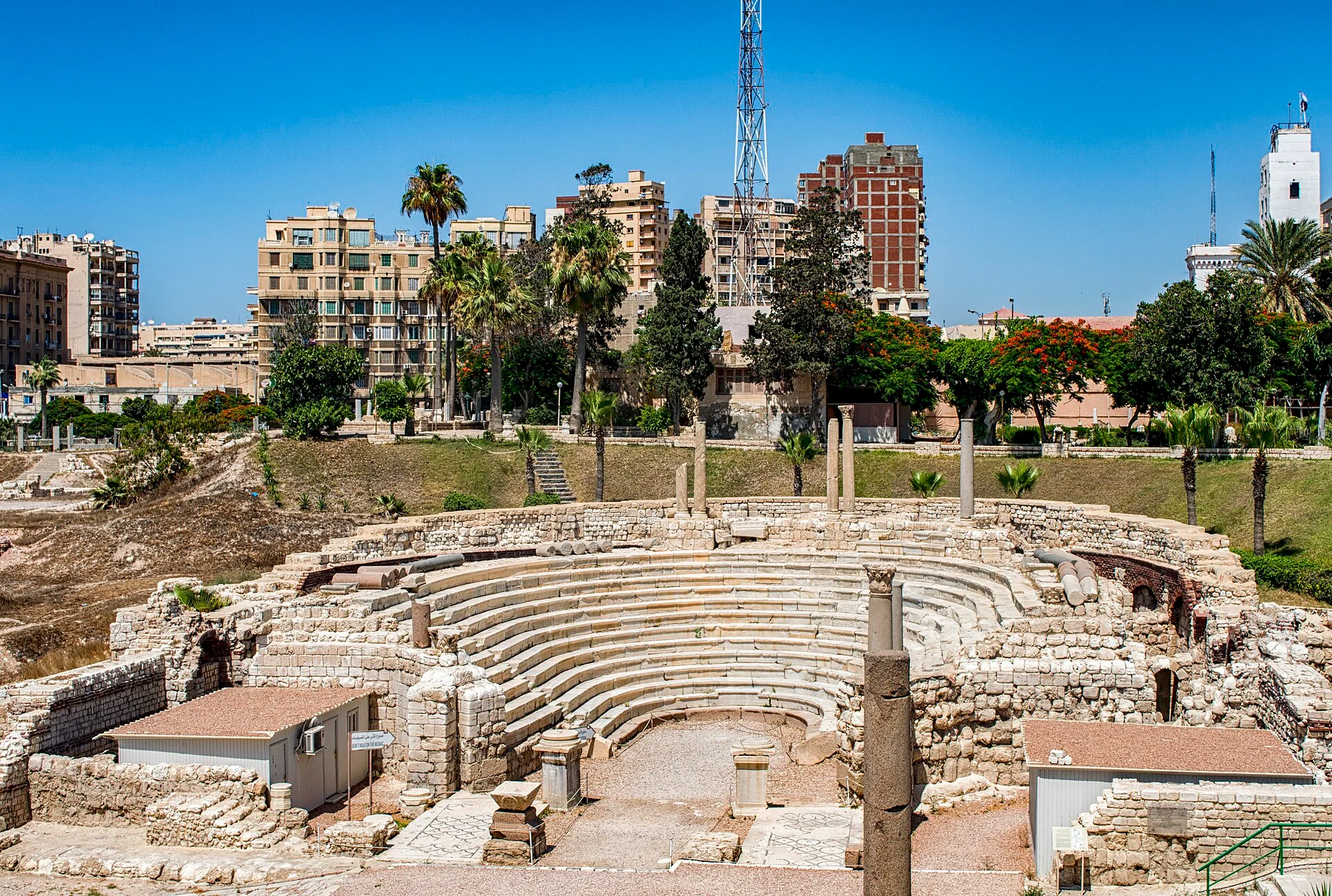 Marble seating tiers of the Roman Amphitheatre at Kom el-Dikka in Alexandria