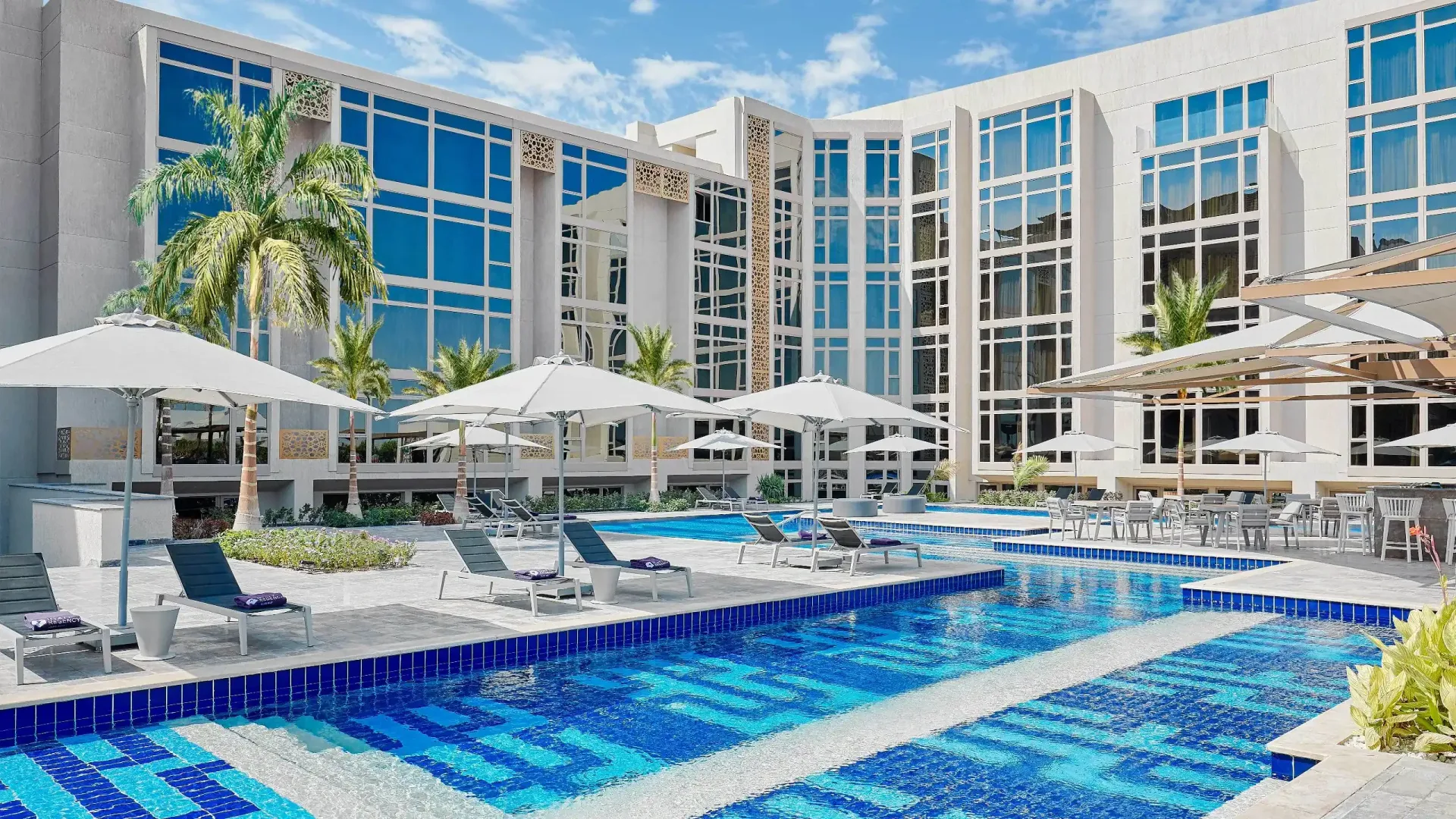 Outdoor pool and terrace at Hyatt Regency Cairo West