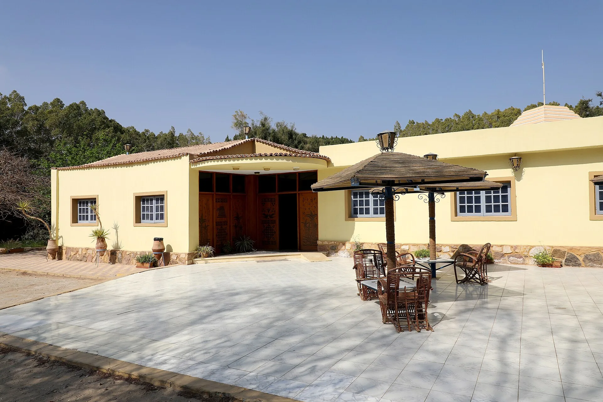 Main building of International Hot Spring Hotel in El Bawiti, Bahariya Oasis