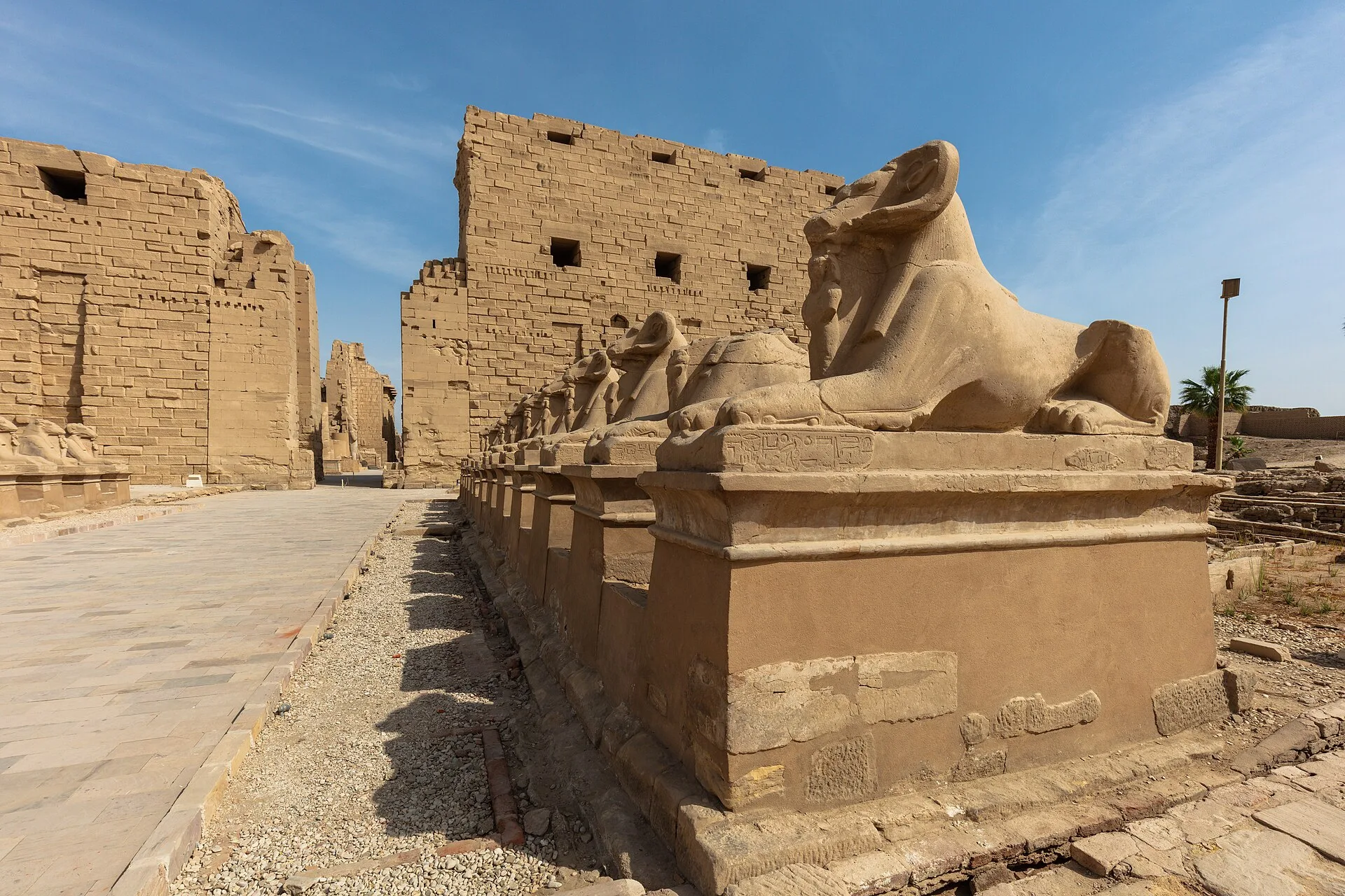 Massive columns and obelisk within the Karnak Temple complex, Luxor