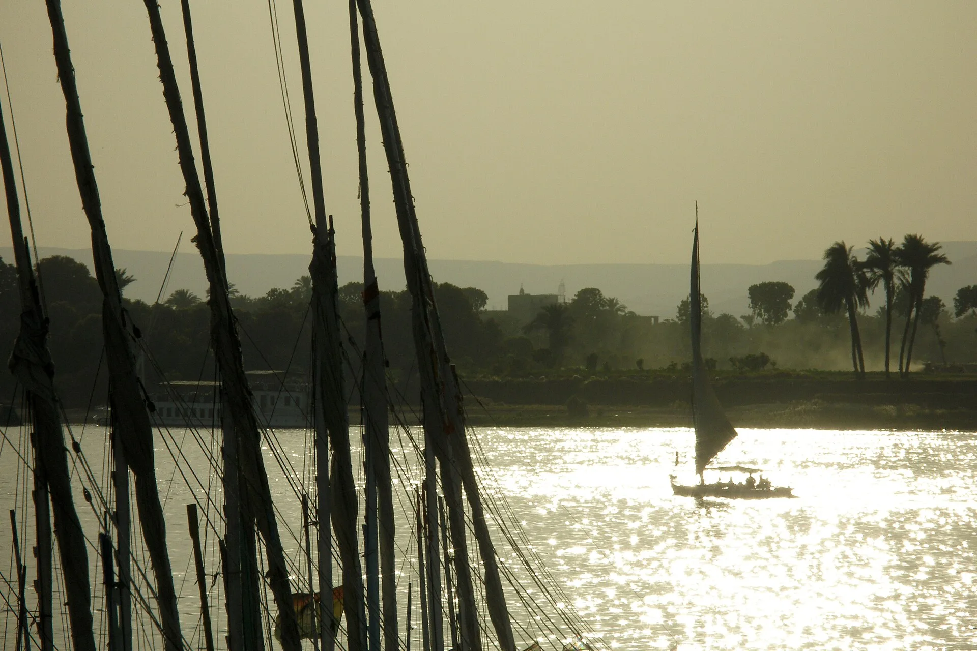 Sunset over the River Nile at Luxor, perfect for a felucca ride