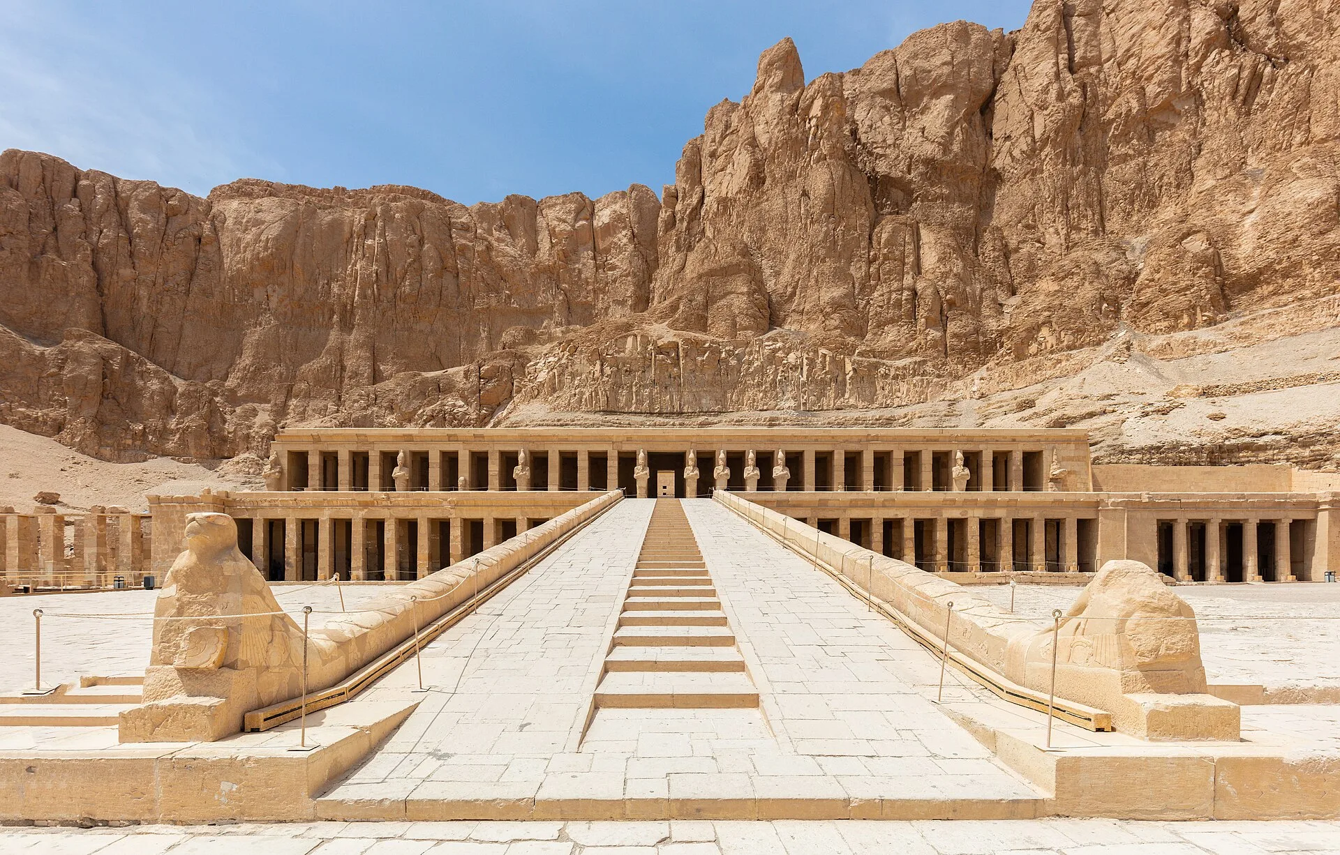 Terraced Mortuary Temple of Hatshepsut beneath the cliffs of Deir el-Bahari