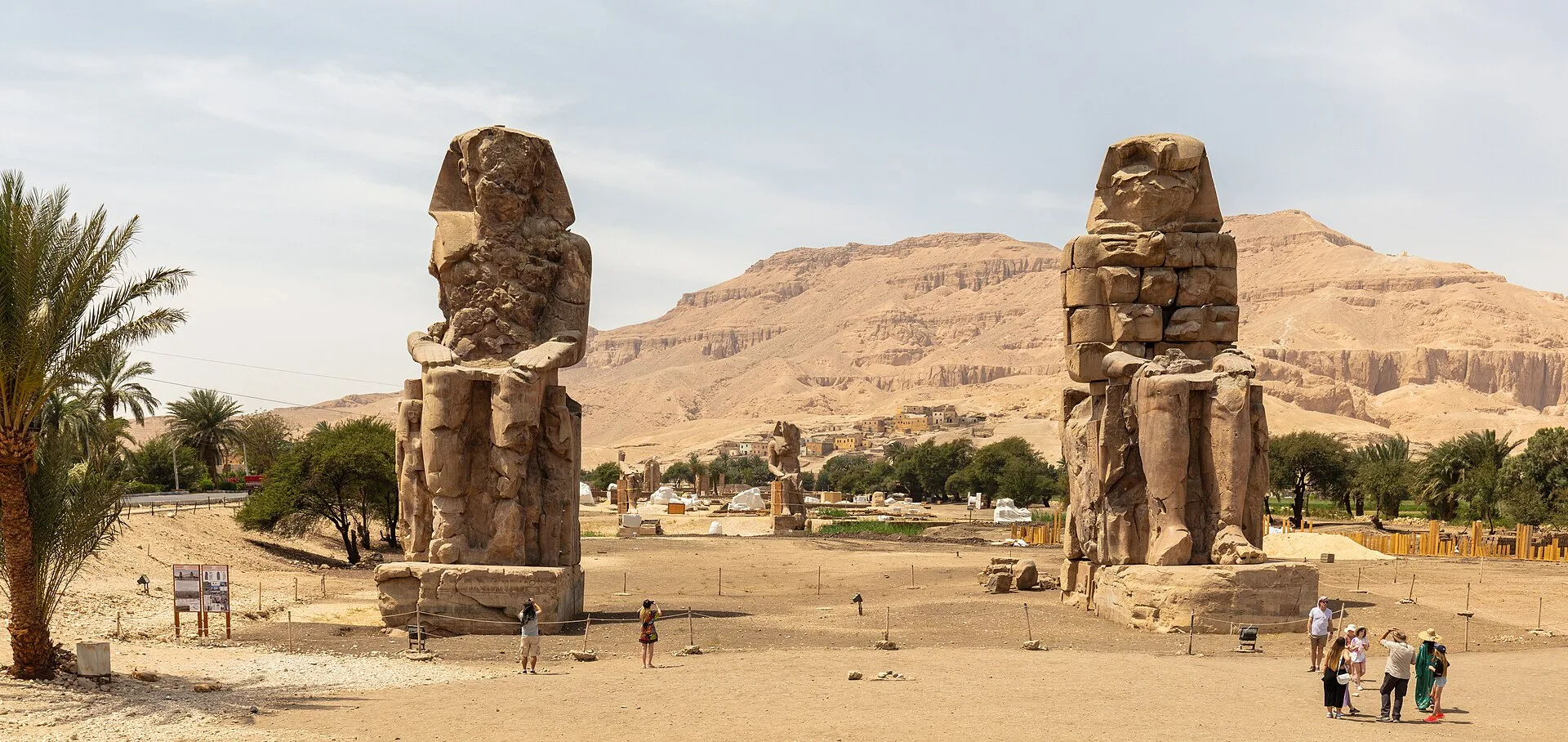 The twin Colossi of Memnon on the west bank of Luxor