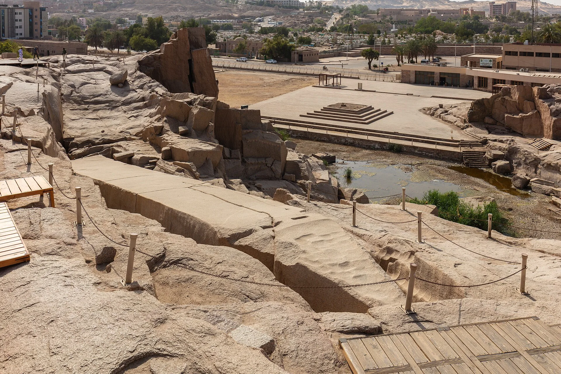 The Unfinished Obelisk lying in the ancient granite quarry at Aswan