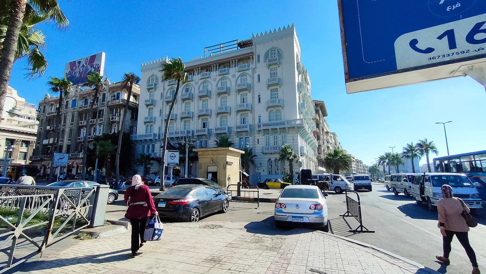 Facade of the Steigenberger Cecil Hotel on Saad Zaghloul Square, Alexandria