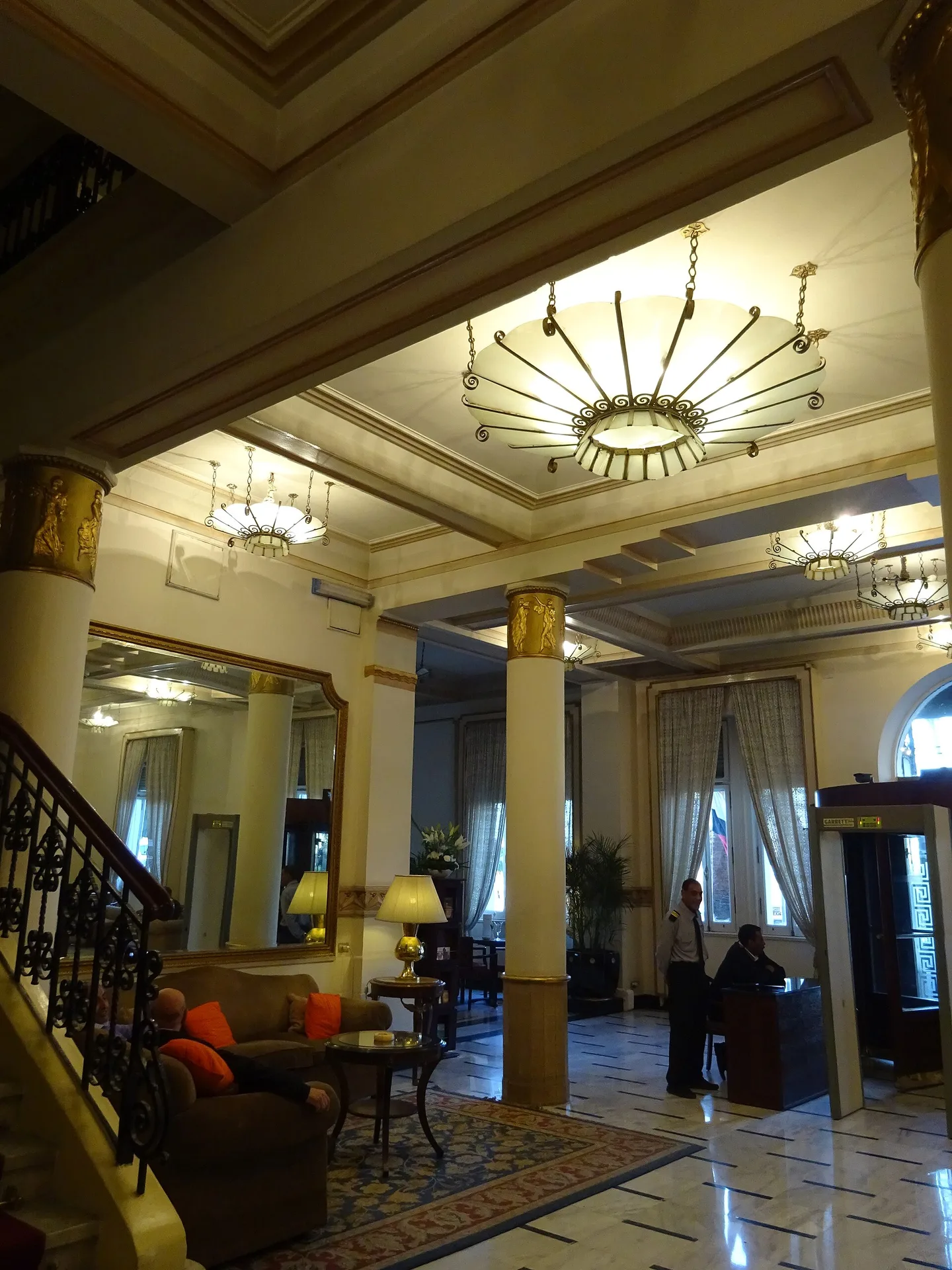 Period lobby lounge and reception of the Cecil Hotel