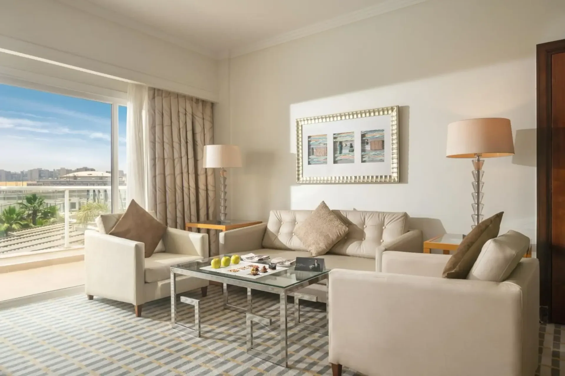 Suite living room at Steigenberger Pyramids Cairo